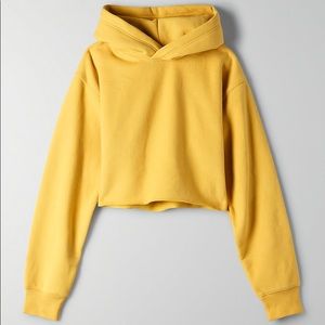 TNA Yellow Cropped Hoodie